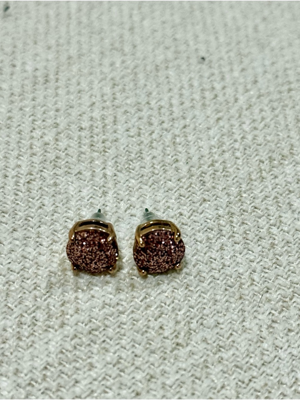 Kate Spade Rose Gold Mini Glitter Stud Earrings